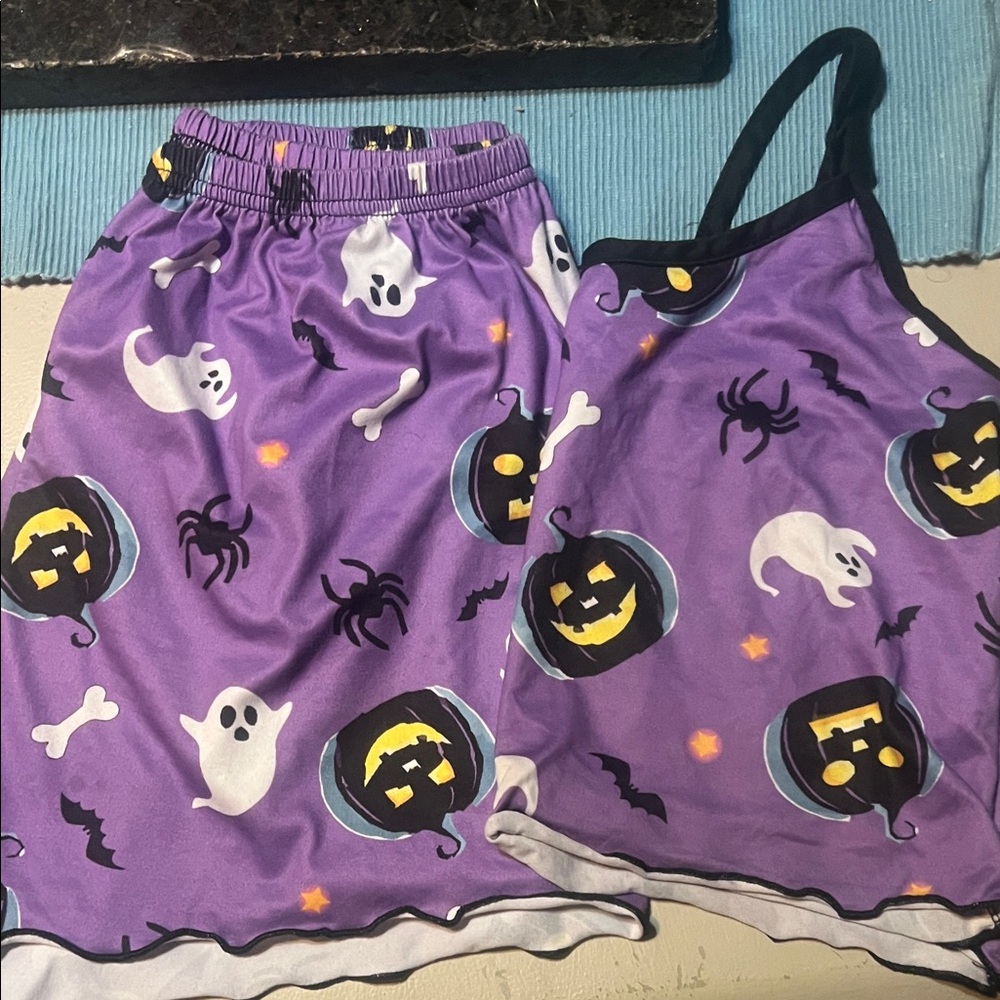 Purple Halloween Themed Pajama Set size small